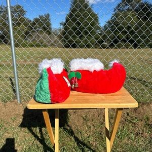 Red & Green Elf Boots House Slippers